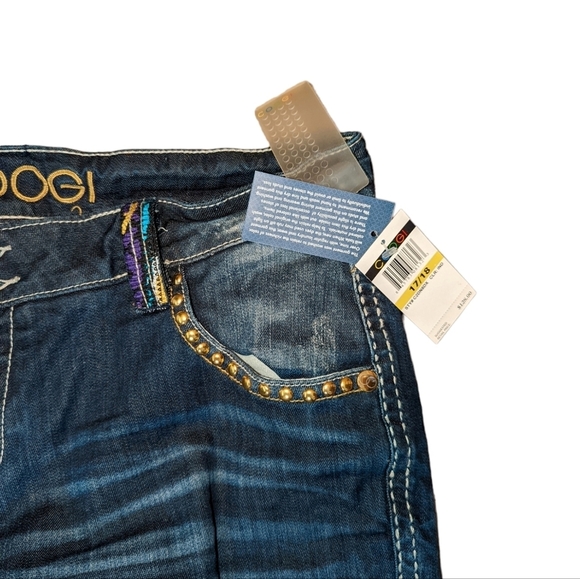 Coogi Jeans Y2K Jeans .. Embroidery Gold Studded Pocket Bootcut..Size 17/18 - Picture 7 of 11